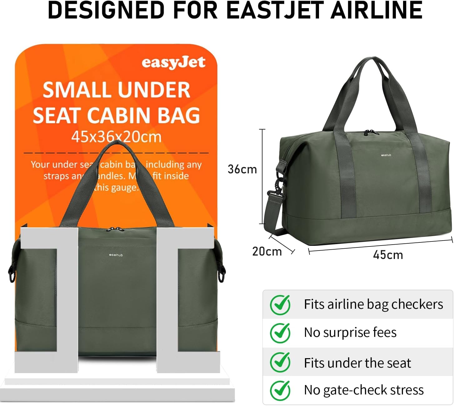Thumbnail 3 de ECOHUB 30L Reisetasche Handgepäck Easyjet