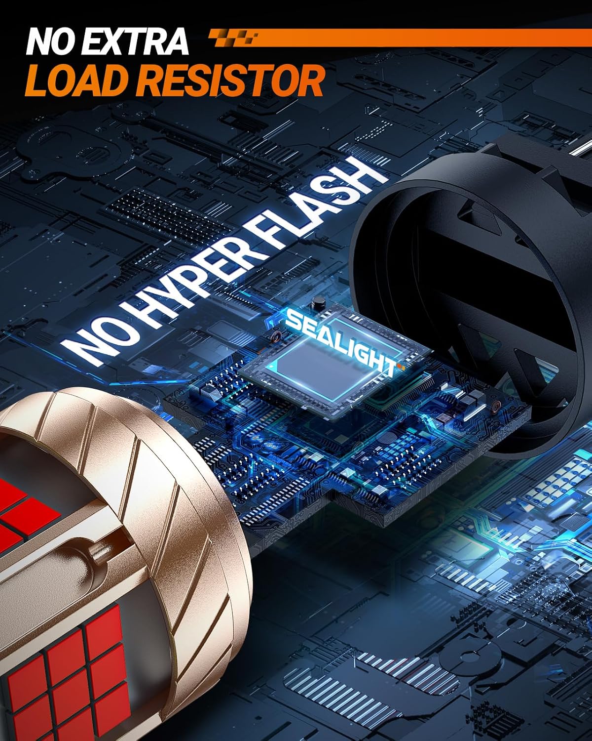 Thumbnail 5 de SEALIGHT 3157 LED Bulb Red (Brake/Stop & Tail), Anti Hyper Flash, Built-In Resistor, Plug-N-Play, Pack of 2