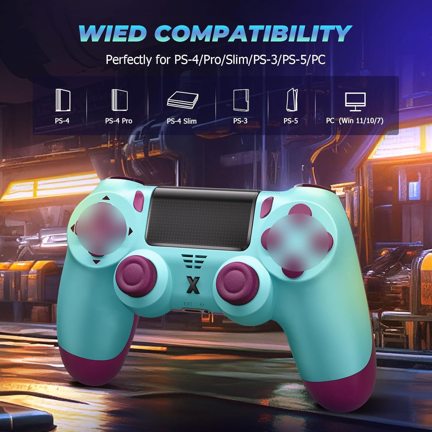 Thumbnail 3 de Suoxiom Wireless Controller für P4 (P4/Slim/Pro) – Bluetooth Gamepad mit Touchpanel, 6-Achsen-Gyro und 3,5-mm-Audiobuchse