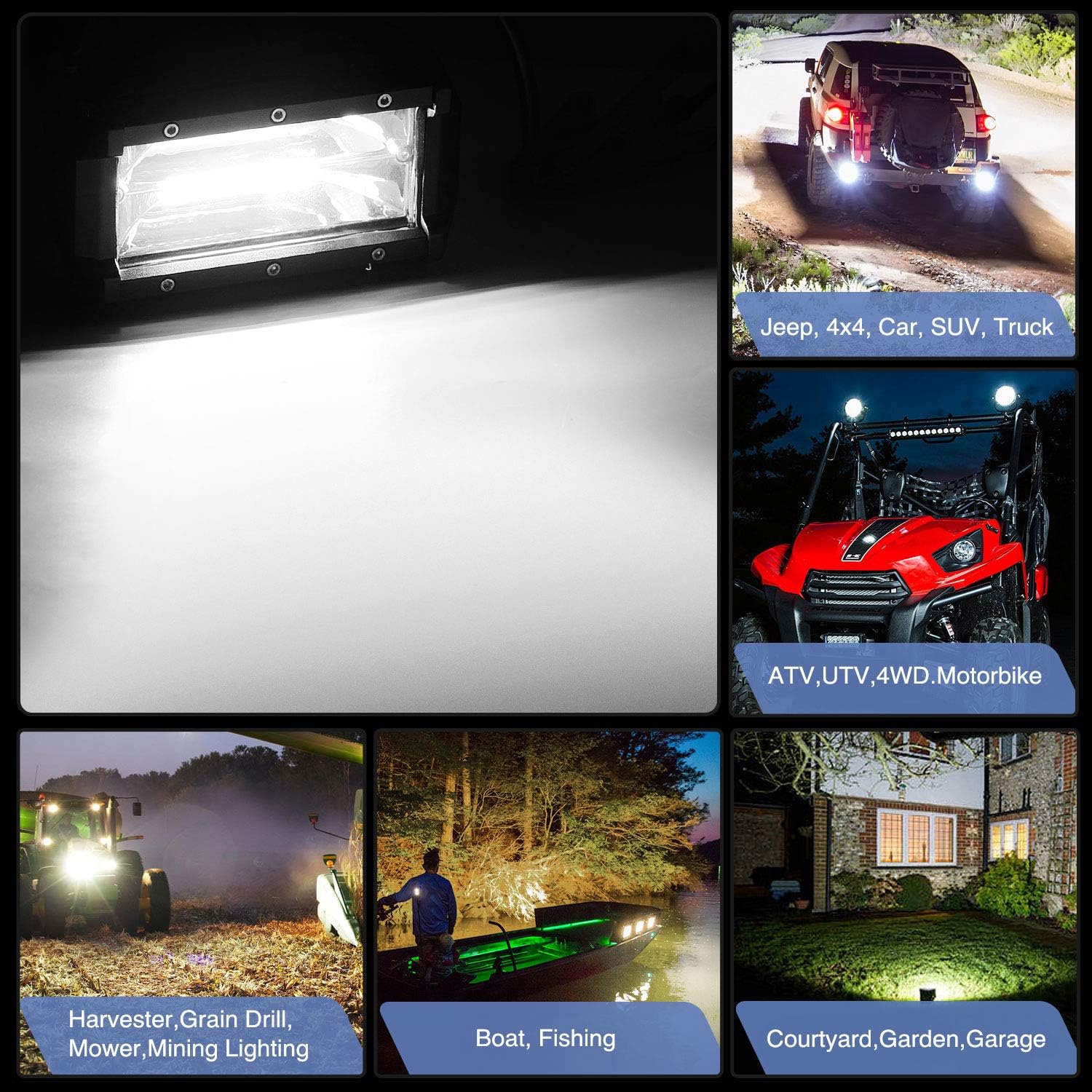 Detalle de Nilight 18001F-B 5-Inch 72W Flood Bar for Trucks ⛔