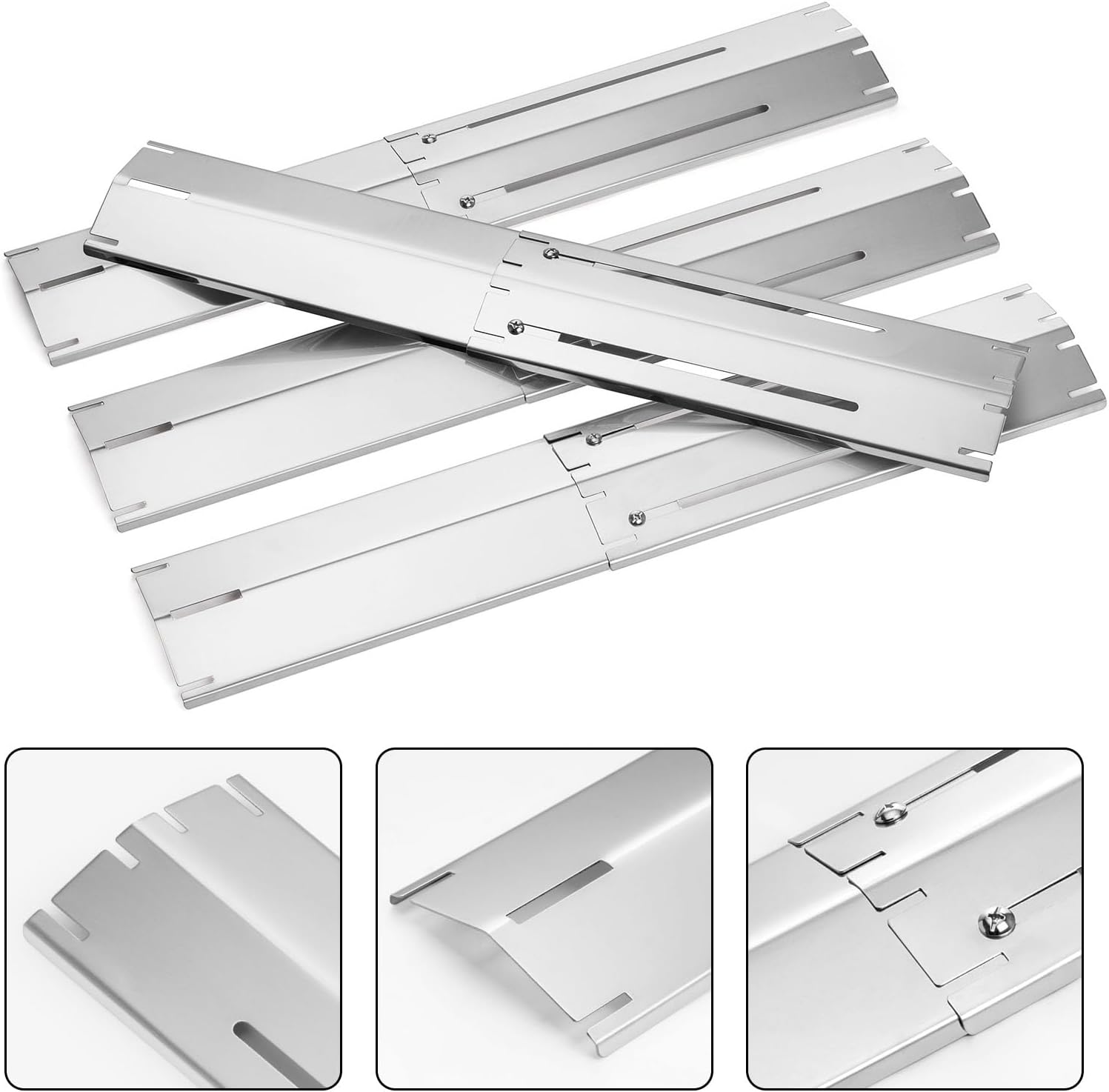Thumbnail 2 de Universal Flammenverteiler für Gasgrill (Einstellbar 29,8–53,3 cm) aus Edelstahl – Brennerabdeckung als Ersatzteil