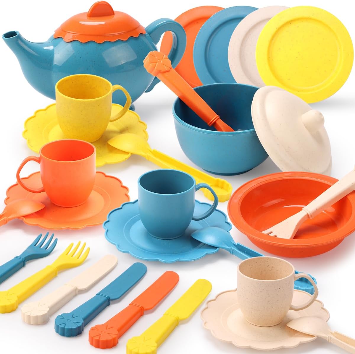 RUIDYA Afternoon Tea Party Playset (29-piece kids kitchen accessory set) for ages 3+