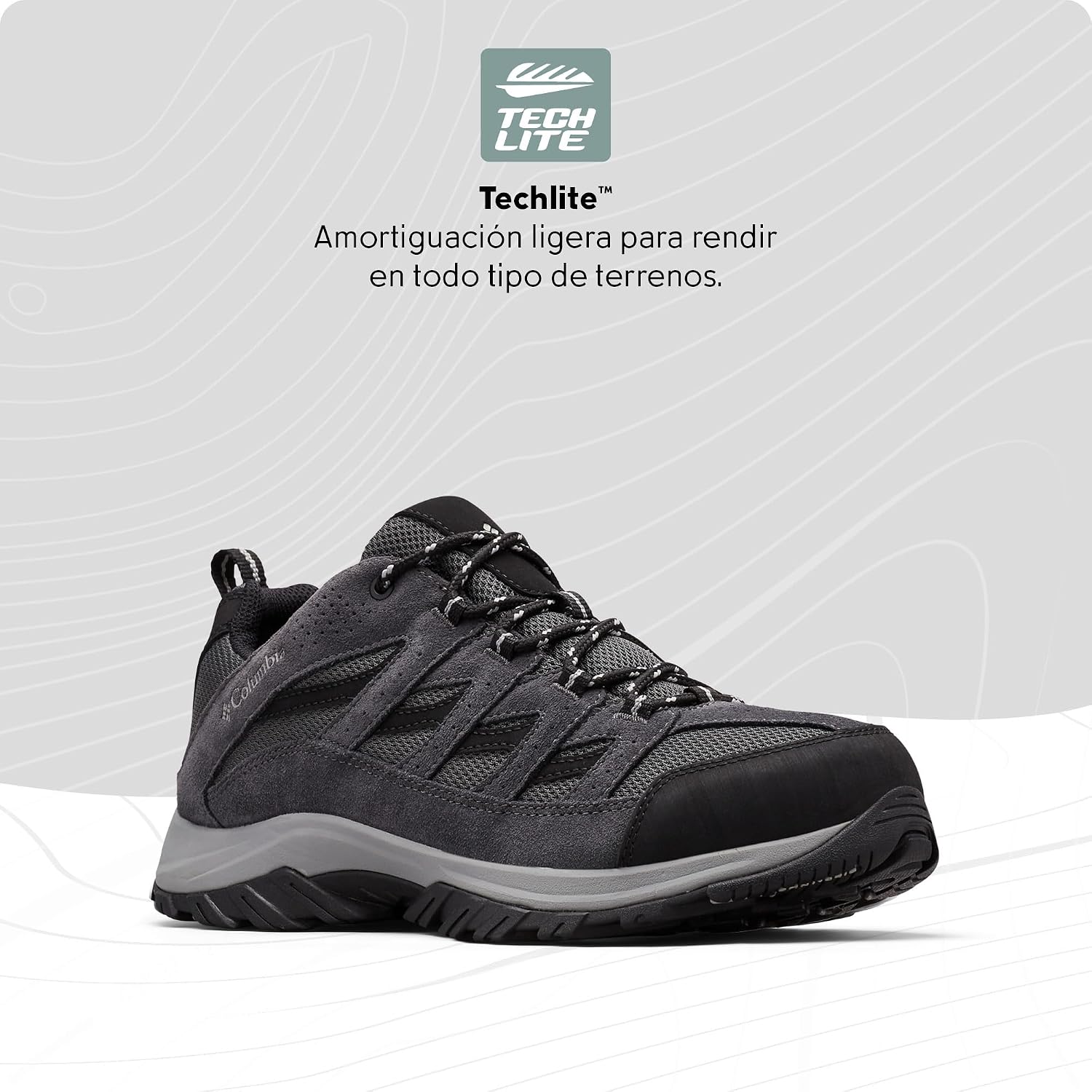 Detalle de Columbia Crestwood para senderismo (hombre) Shark Columbia Grey, talla 43 EU