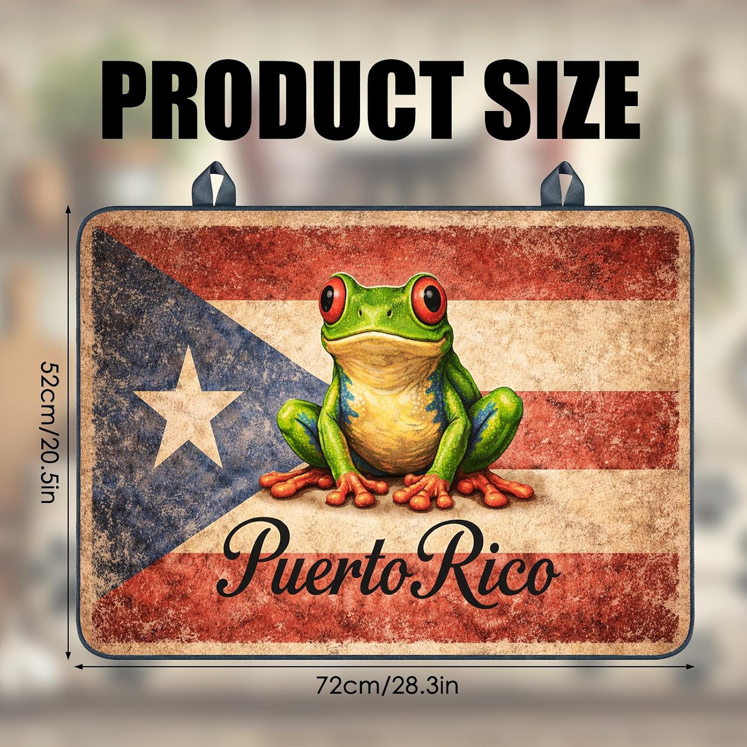 Detalle de Nuxovilar Coqui Frog Stove Cover, Polyester Composite with Puerto Rican Flag Design