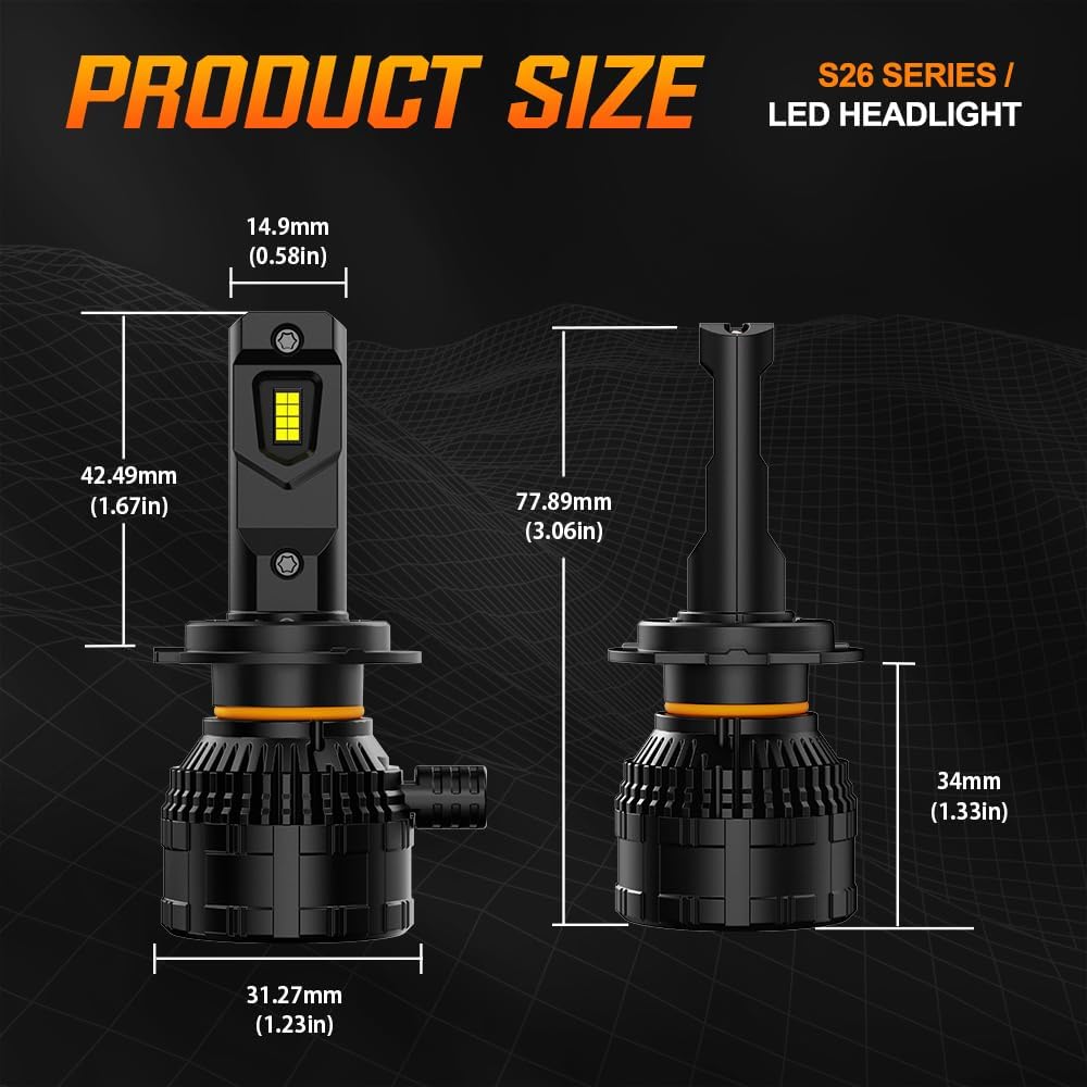 Thumbnail 5 de NIGHTEYE H7 LED headlight bulbs 200W