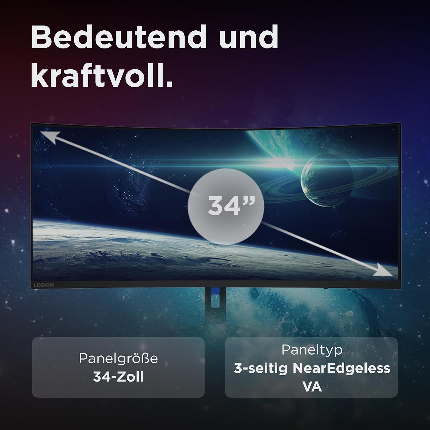 Thumbnail 6 de Lenovo Legion R34w-30 34" UWQHD Curved Monitor