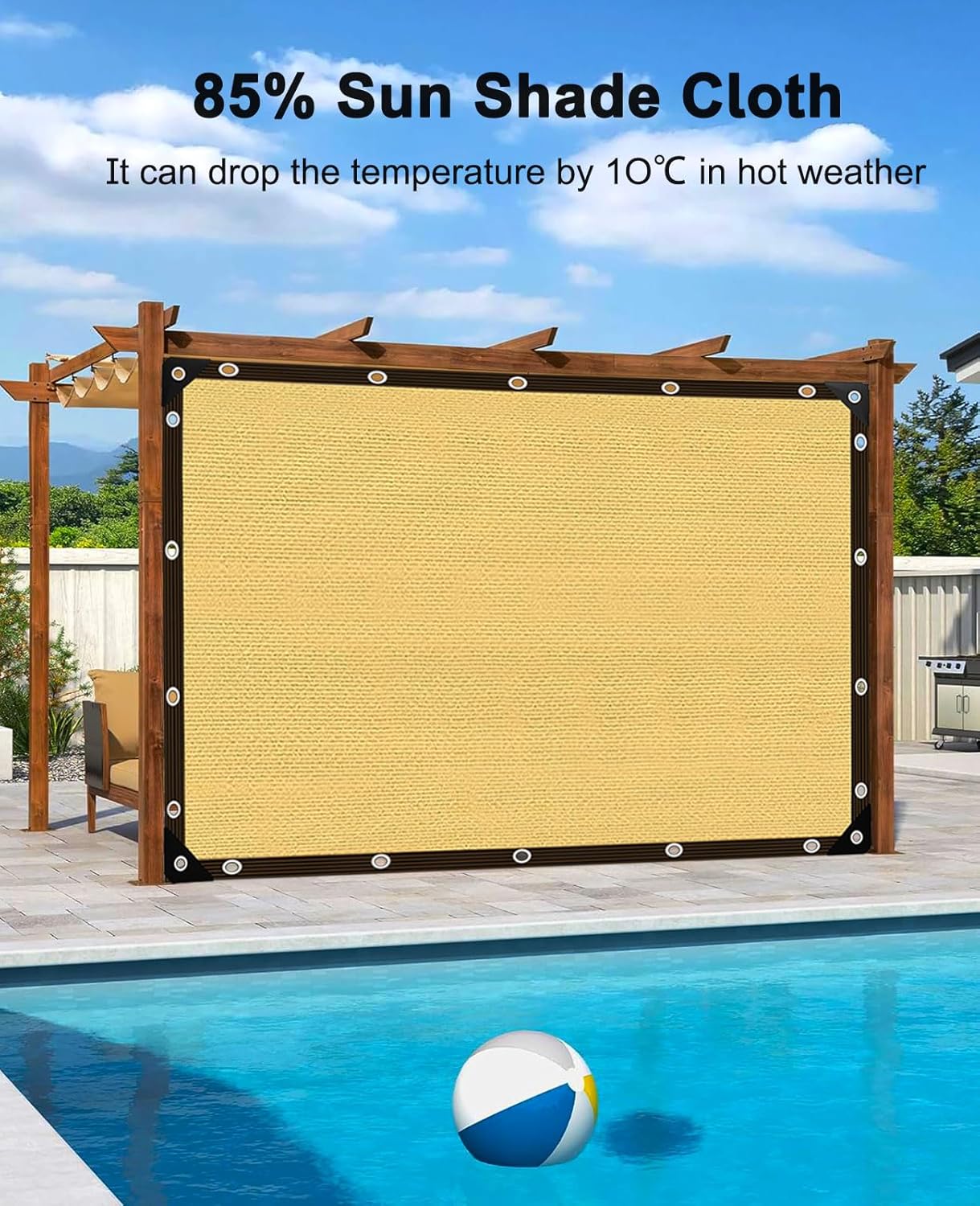 Detalle 2 de Filet d'ombrage 85% UV HDPE – Voiles d'ombrage pour serre, jardin, pergola et terrasse