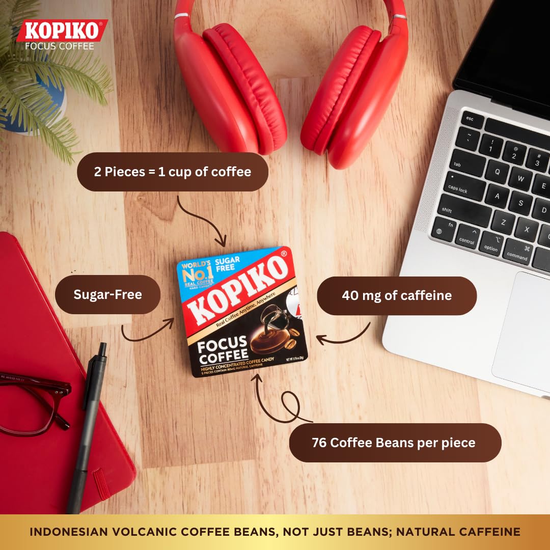 Thumbnail 6 de Kopiko Focus 227370 Sugar-Free Coffee Hard Candy, 12-Pack