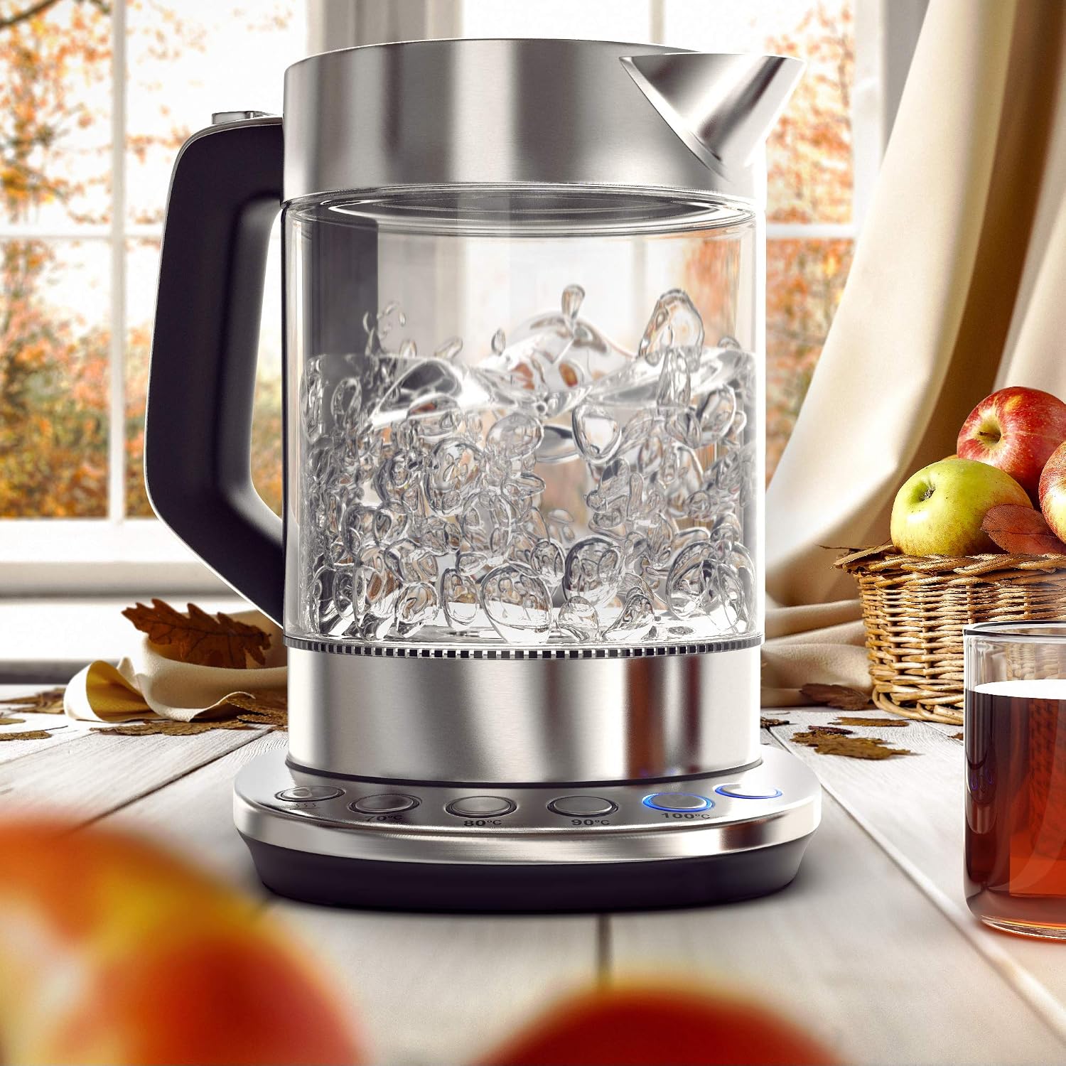 Thumbnail 6 de Arendo Glas-Wasserkocher mit Temperatureinstellung und Warmhaltefunktion (1,5 l, 2200 W)