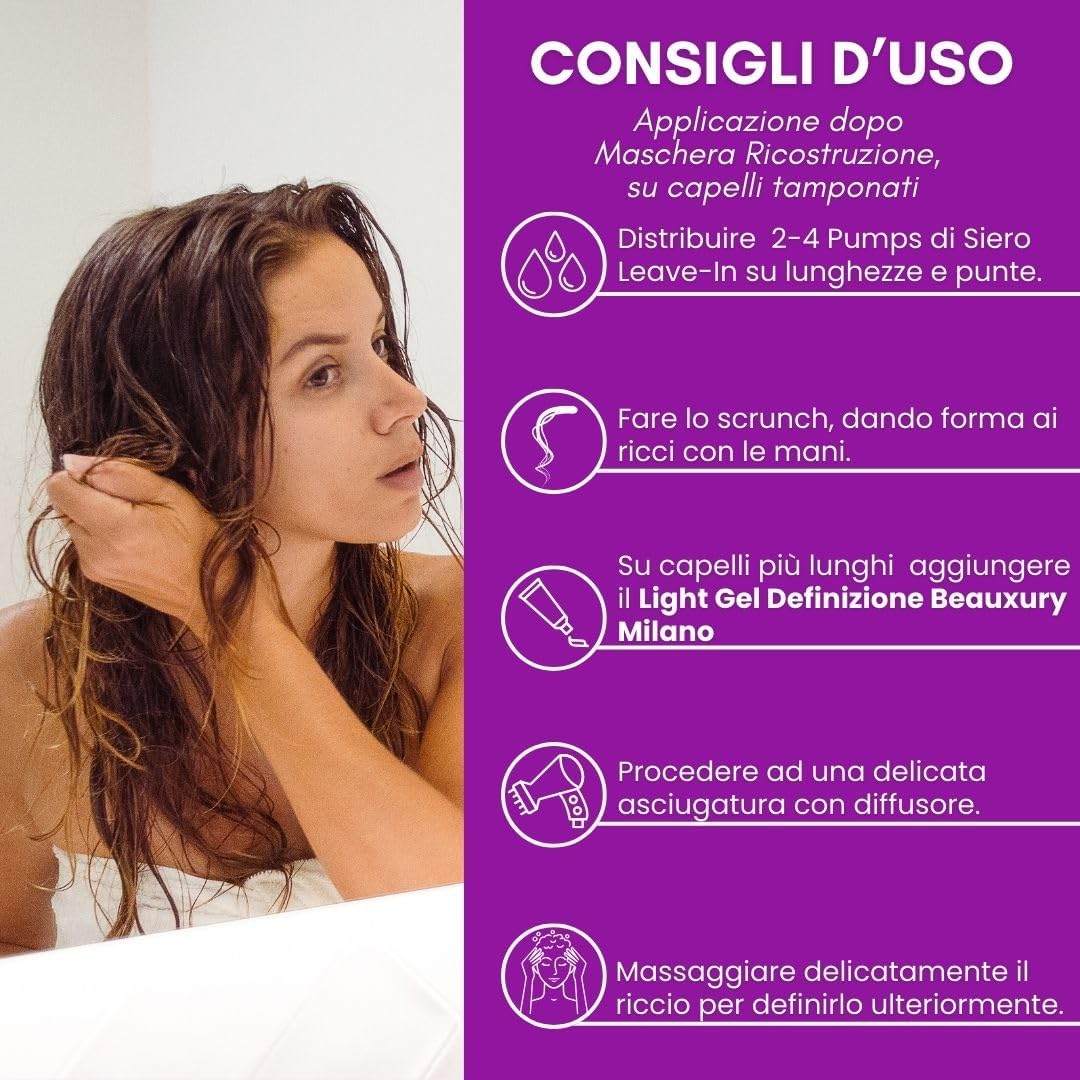 Thumbnail 4 de Beauxury Milano Curly Leave In Serum: definizione, nutrimento e controllo crespo per ricci naturali