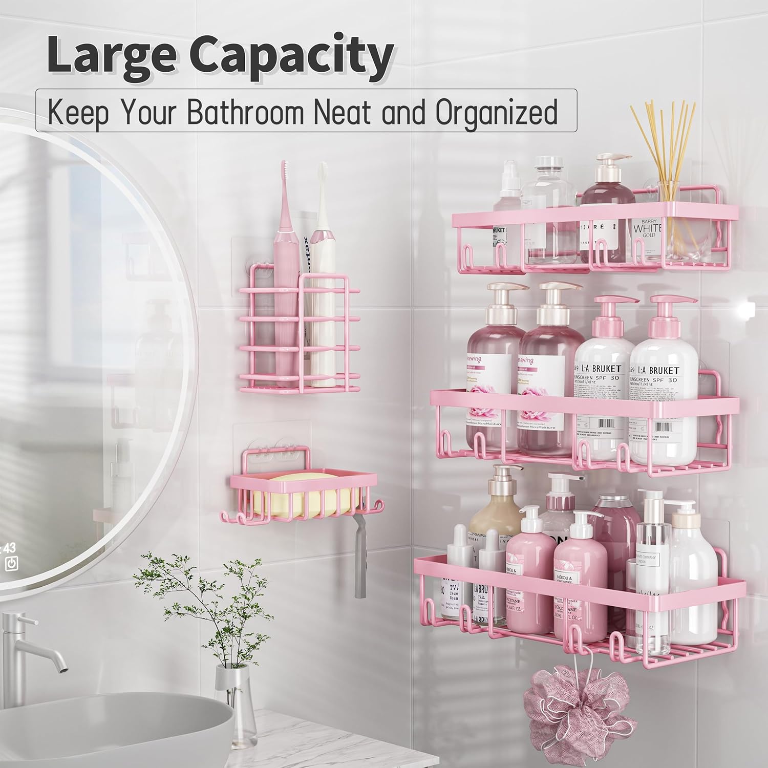 Detalle 2 de Liuoud 5-Pack Shower Caddy Organizer Rack