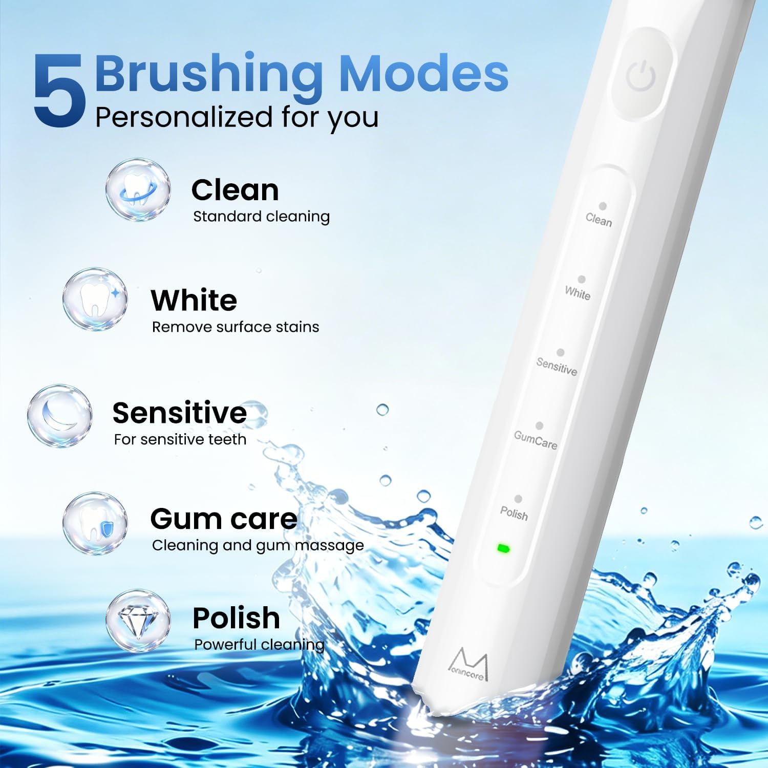 Detalle de Marlincare Sonic Electric Toothbrush, 180-Day Battery