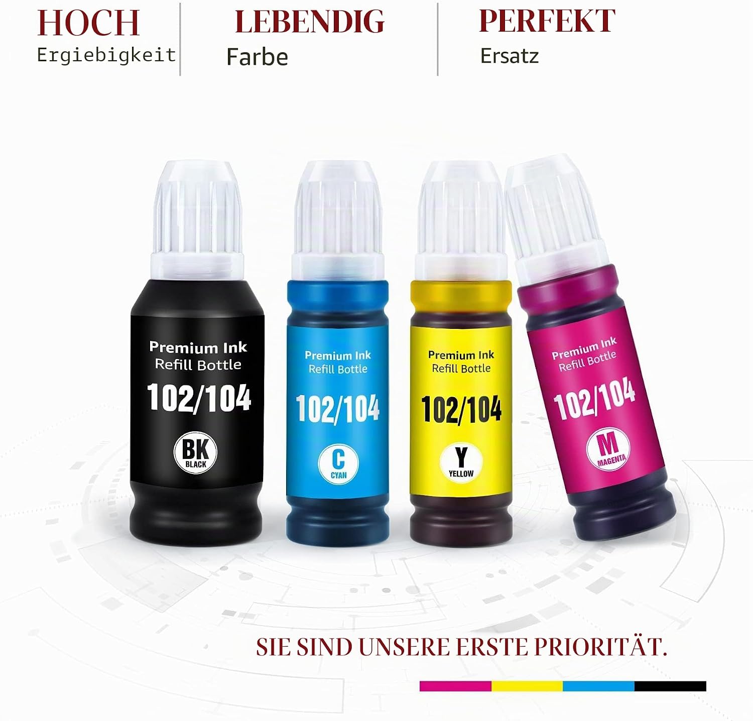 Thumbnail 6 de Toner Kingdom 104/102 Tinte kompatibel als 4‑Farben-Multipack für Epson EcoTank (für ET-Modelle wie ET-2720, ET-4700 u. a.)
