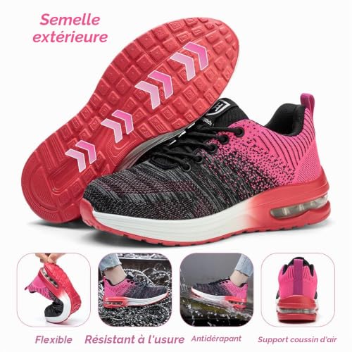 Detalle de Bawalon Chaussures de Sécurité – Légères et Respirantes avec Embout en Acier, Rose EU 36