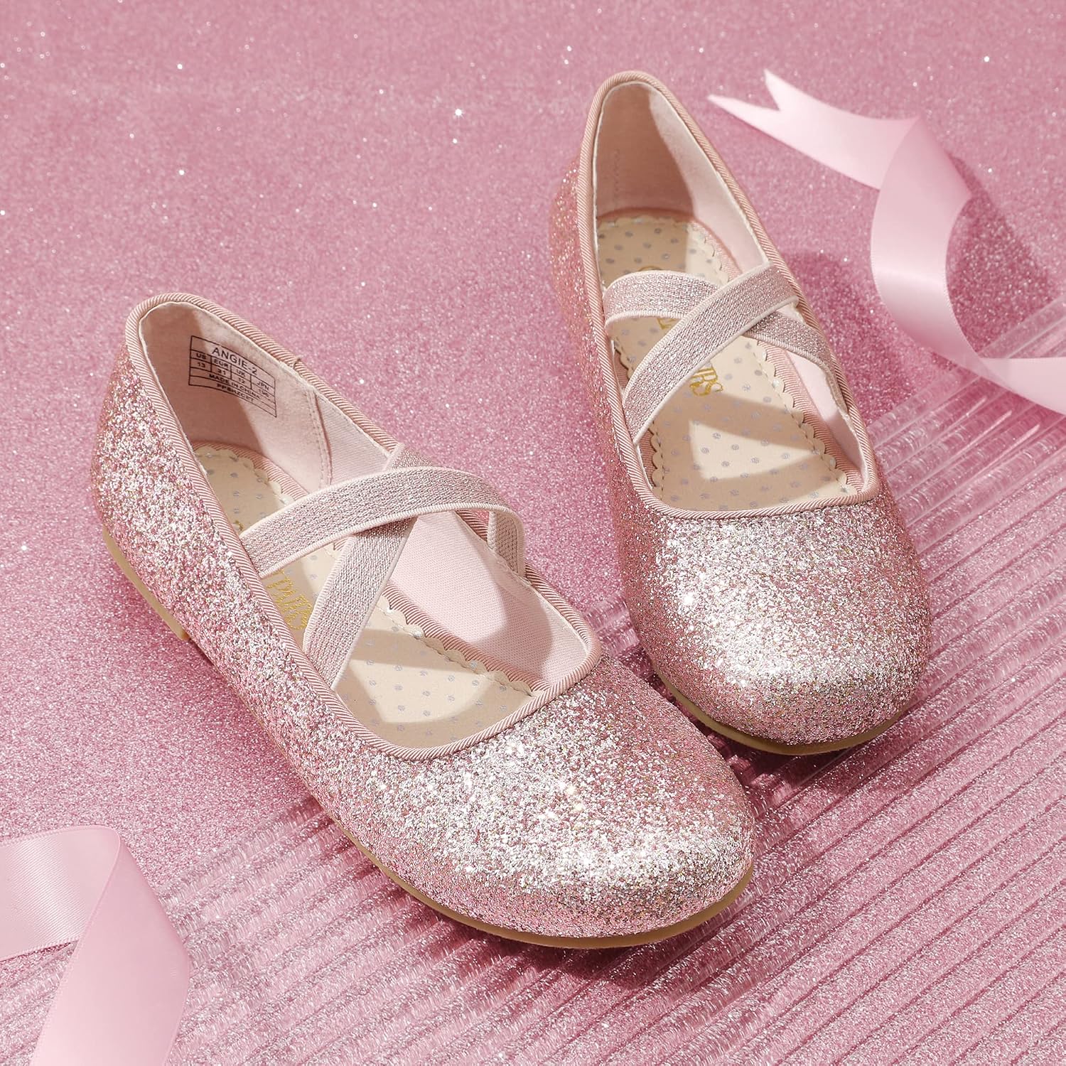 Thumbnail 2 de Dream Pairs Bambini Ballerine Mary Jane piatte Angie-2 con glitter