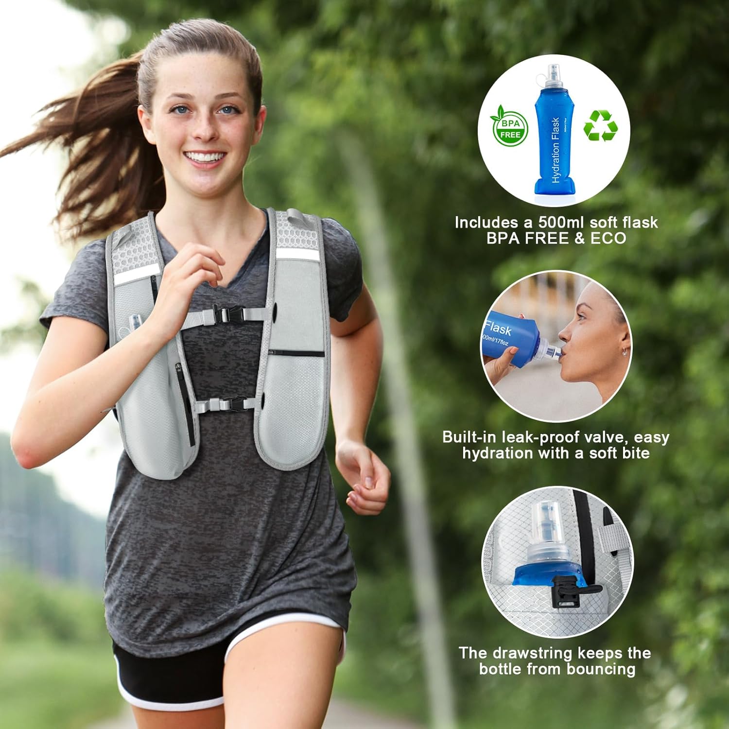 Thumbnail 6 de Nextyu Gilet Running con borraccia 500 ml e luci