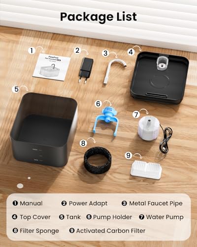 Thumbnail 8 de PawPoll Fontaine à Eau pour Chat 2,2L – Silencieuse, Filtration Quadruple et LED
