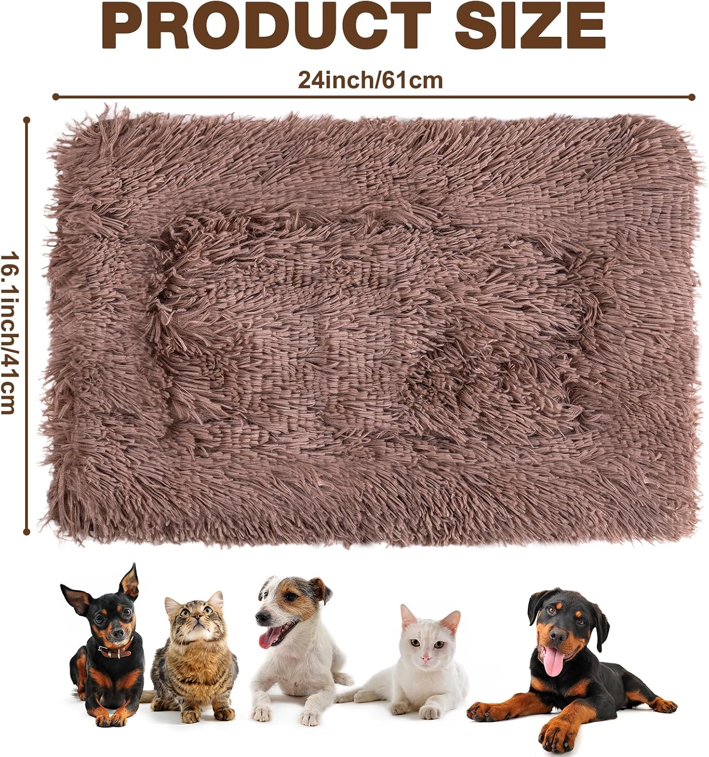 Detalle de MICOOYO Hundebett-Matratze – Fleece-Haustierkissen (61 × 41 cm) für kleine Hunde, Katzen und Welpen