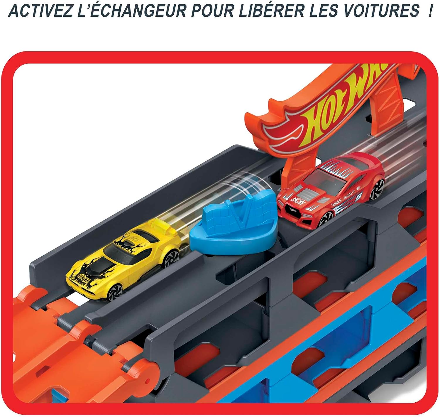 Detalle de Hot Wheels Super Transporteur Extensible HGH33 : semi-remorque qui se déplie en piste