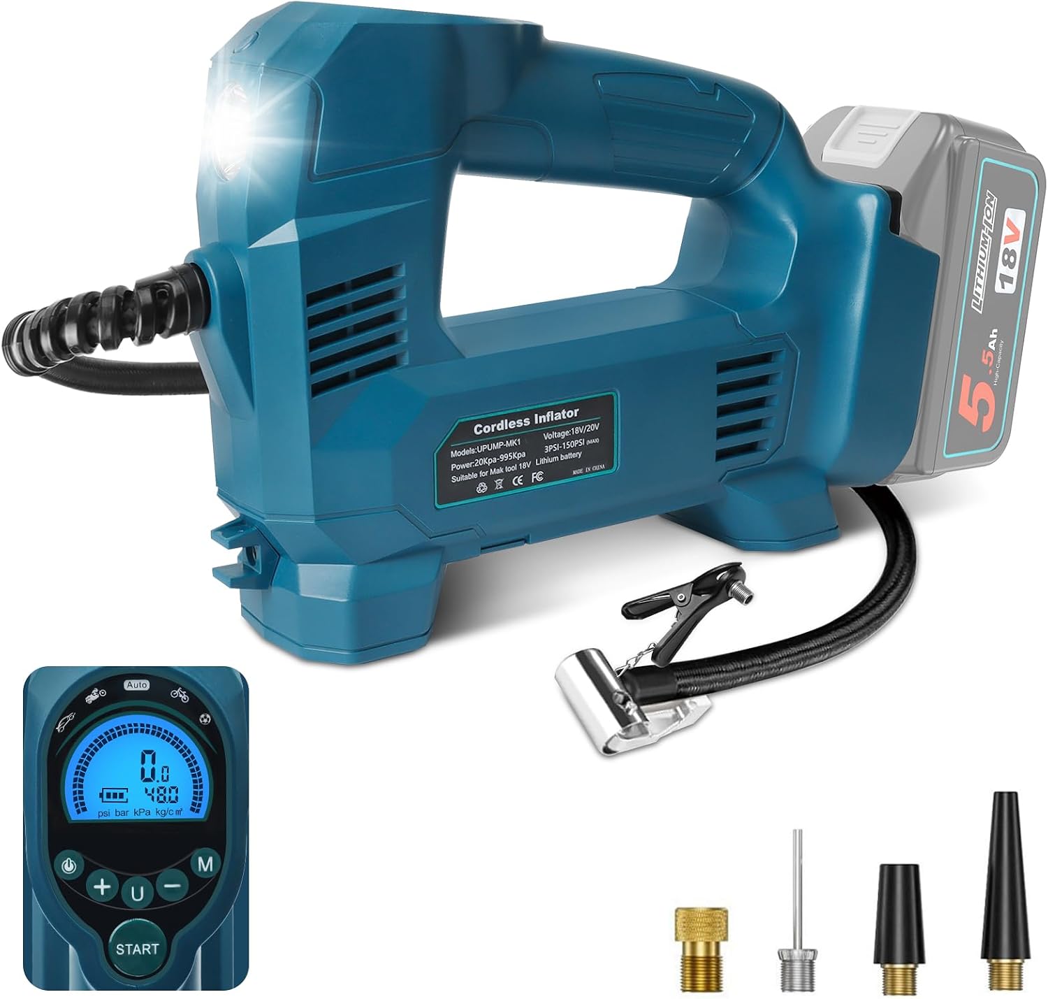 Detalle de QUPERR Portable Tyre Inflator 10.34 Bar