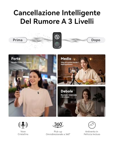 Detalle 2 de Hollyland Lark A1: microfono wireless con audio ad alta definizione per vlog e contenuti social