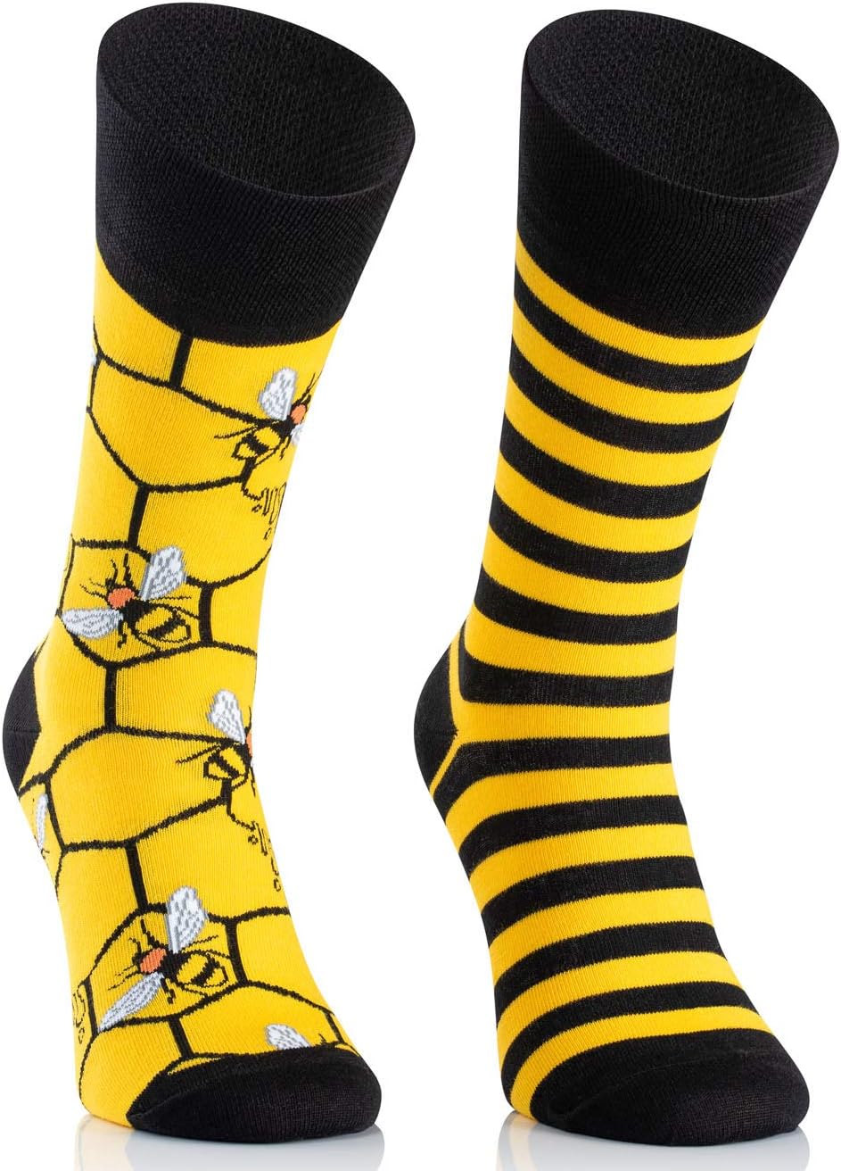Detalle de TODO Colours Lustige Socken mit Motiv – Bunte Bienen-Socken (Bee Bee)