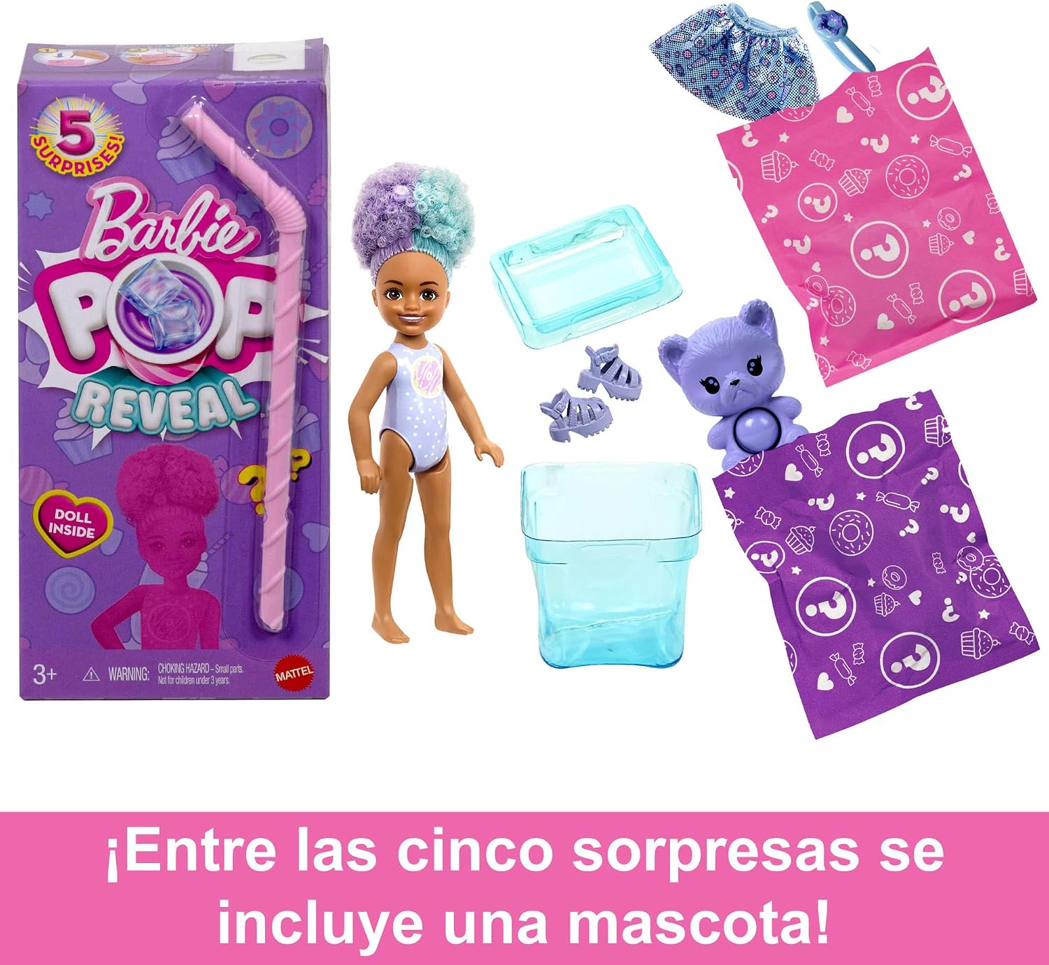 Detalle 2 de Barbie Pop Reveal Dulces Chelsea con Sorpresas JFY01 🍭