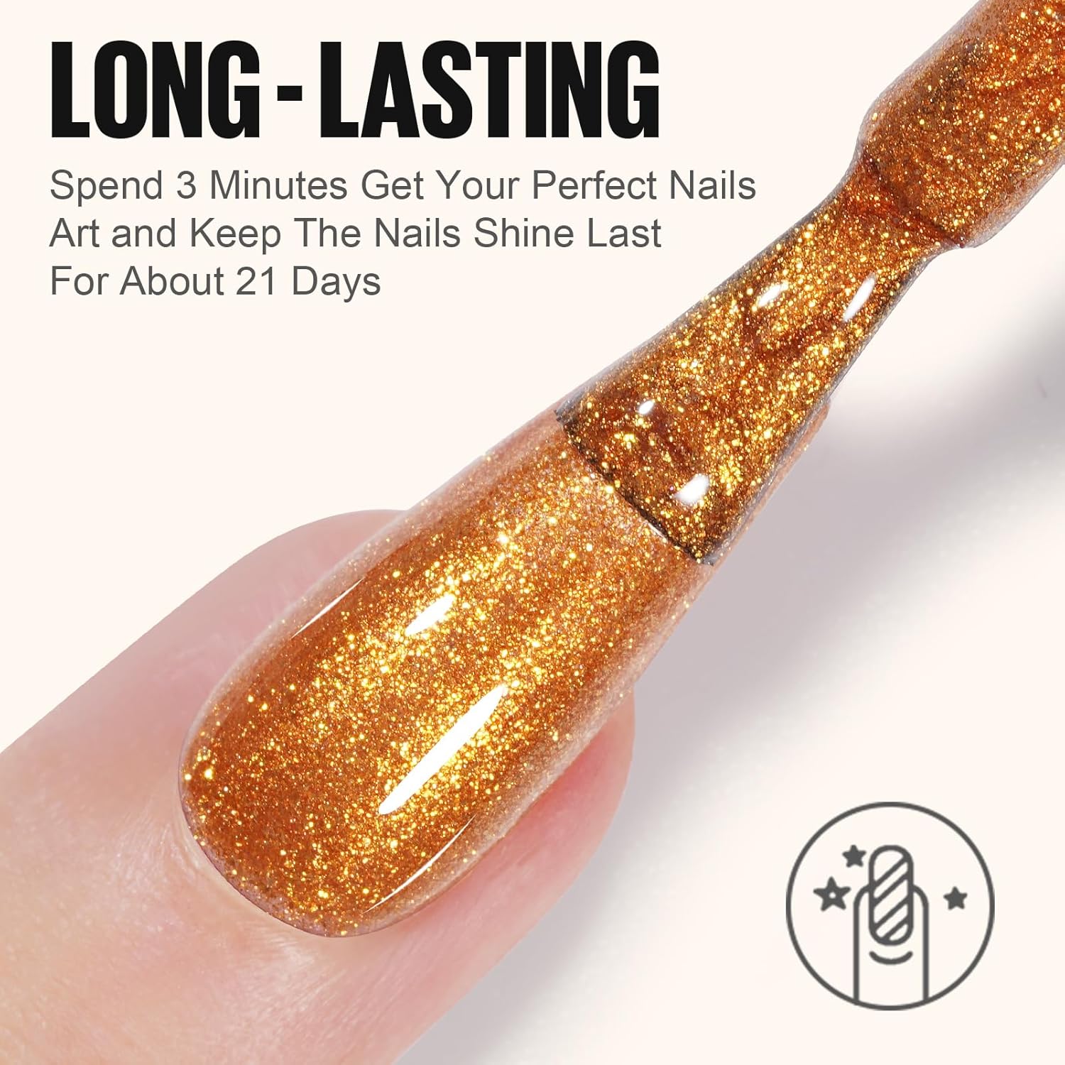 Thumbnail 3 de TOMICCA UV Nagellack Braun Set (4 Farben) – Herbst-Braun Glitzer Collection, 8 ml, Gel Nagellack für UV/LED