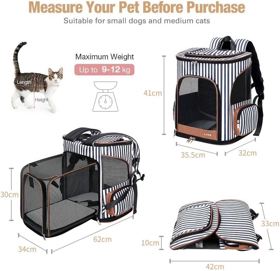 Thumbnail 1 de Lekesky Expandable Cat Carrier Backpack – Portable, Breathable and Versatile for Small to Medium Pets