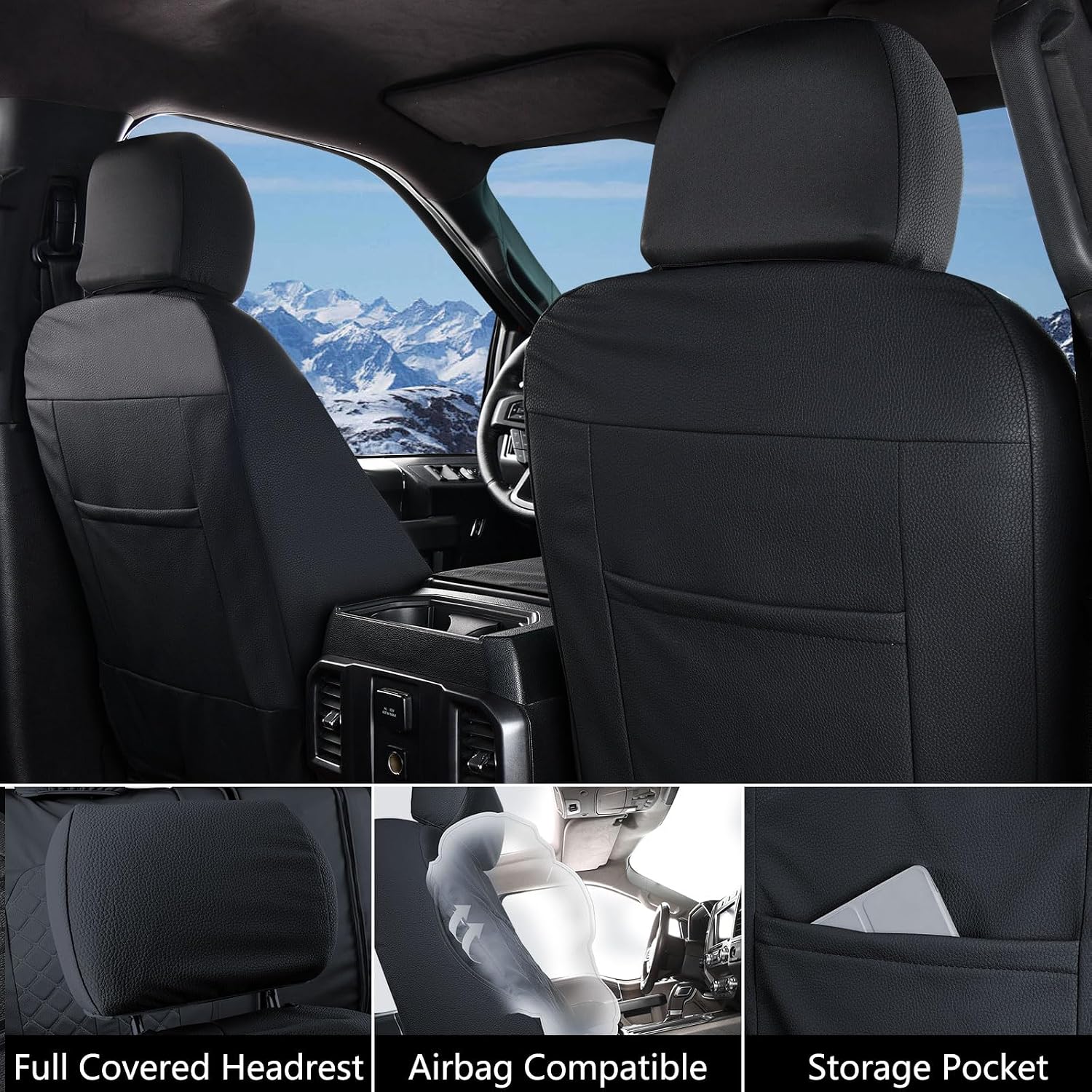 Detalle 2 de Truckiipa Front Seat Covers Faux Leather