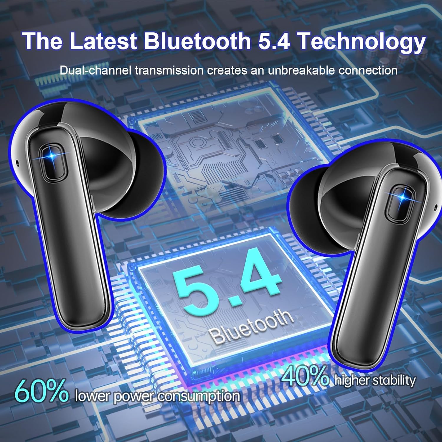 Thumbnail 3 de Motost Bluetooth 5.4 In-Ear-Kopfhörer mit ENC-Mikrofon, 4 ENC, 6D Deep Bass, IP7 & USB-C