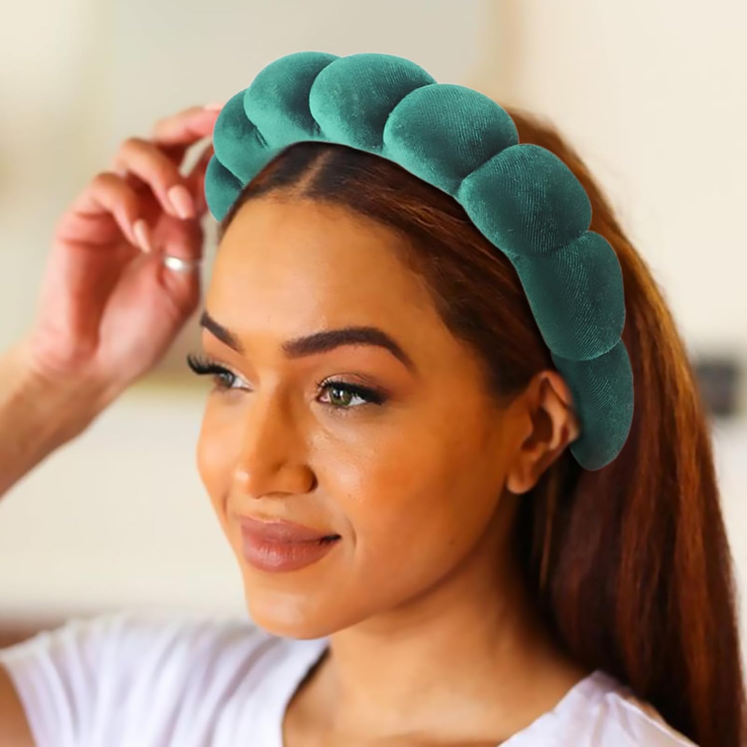 Thumbnail 2 de DRESHOW Spa Stirnband-Set: Weiche Frottee-Stirnband und elastische Handgelenkarmbänder für Hautpflege