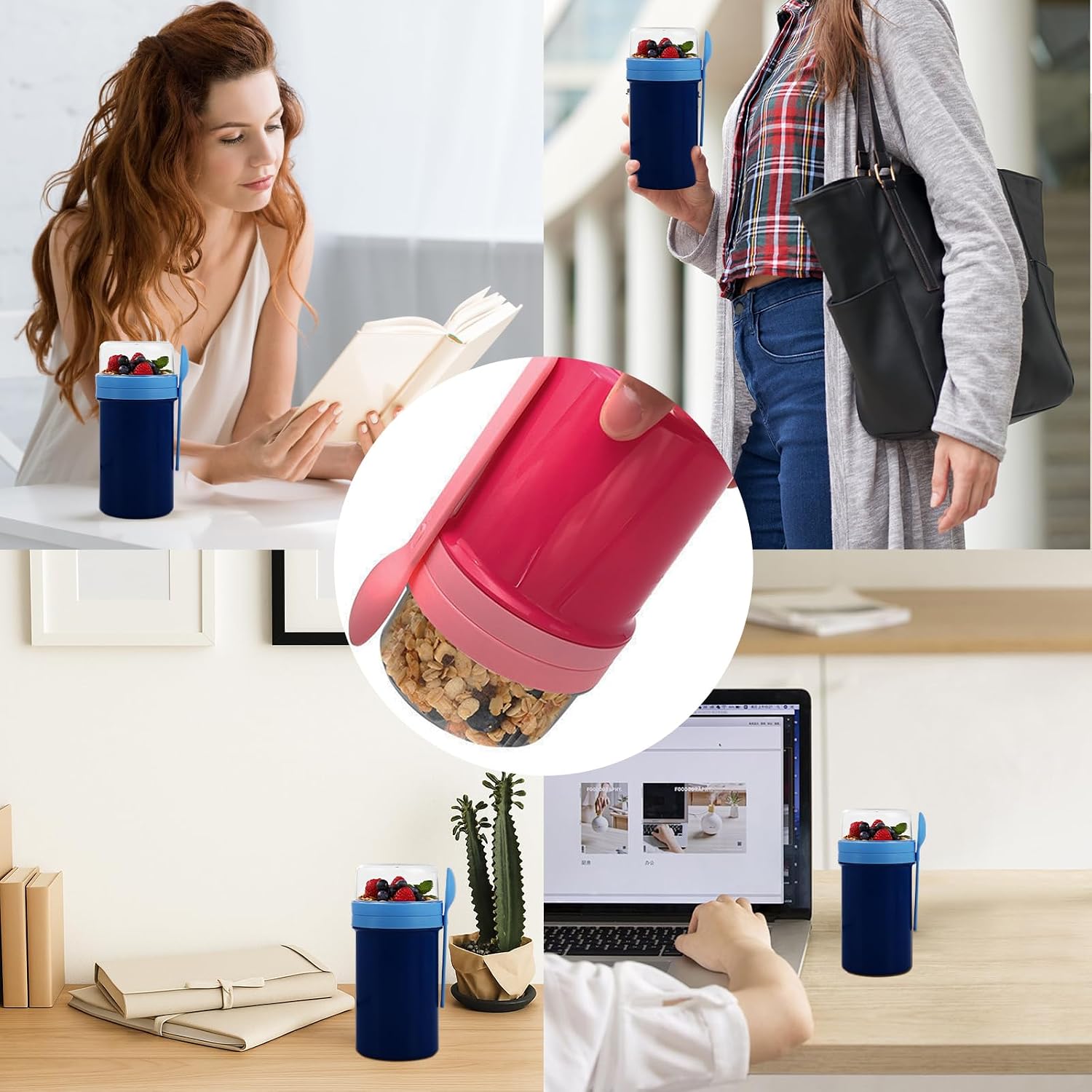 Thumbnail 6 de ZOFUN 4 Pcs Cereal Cup 1000 ml 🍶
