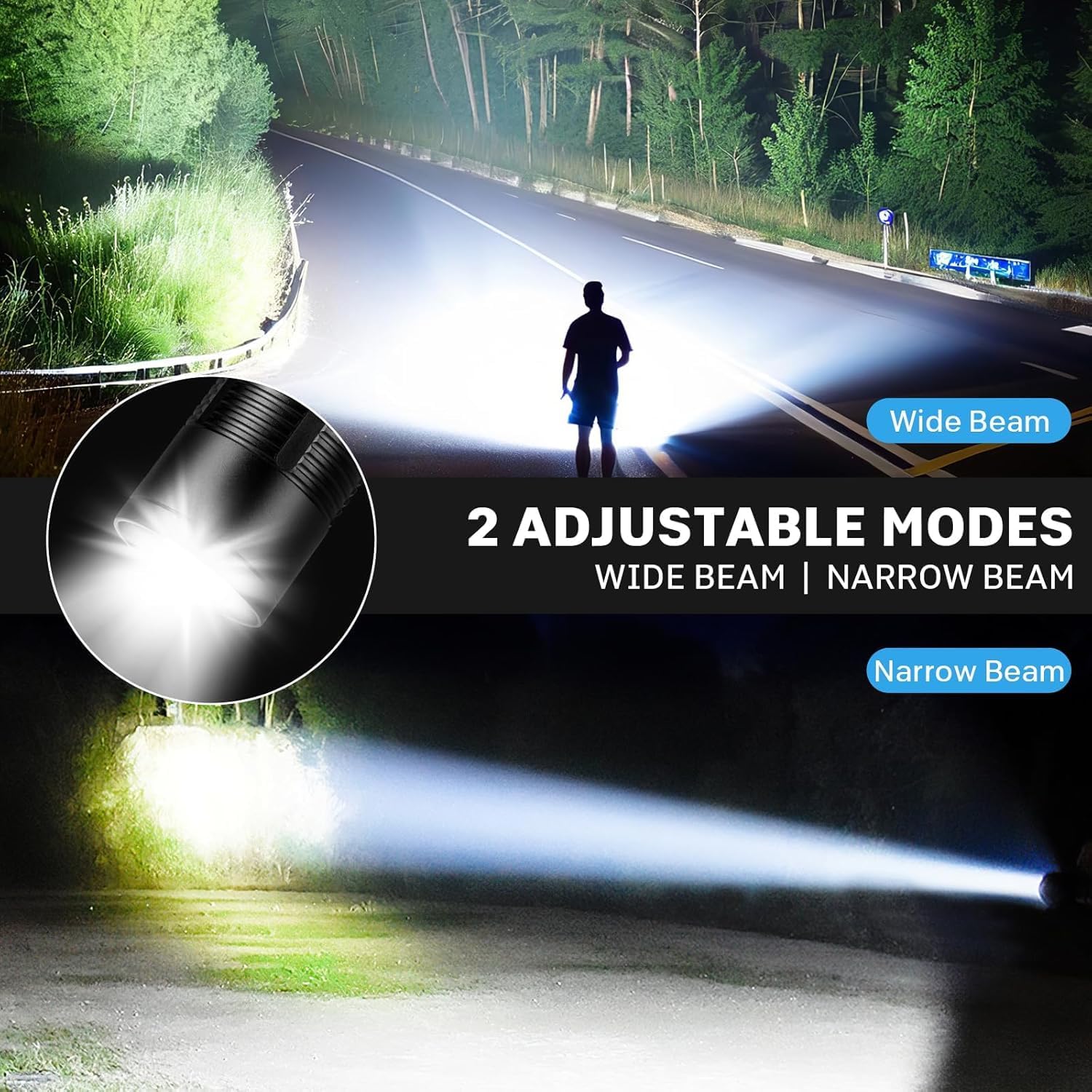 Detalle de Kmivo Rechargeable Flashlight 2-Pack