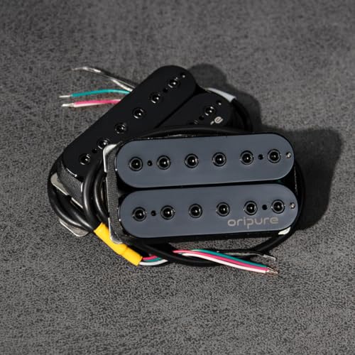 Detalle de OriPure Pastillas Alnico 5 Humbucker para guitarra eléctrica (neck 7,9–8k y bridge 8,8k) – negro