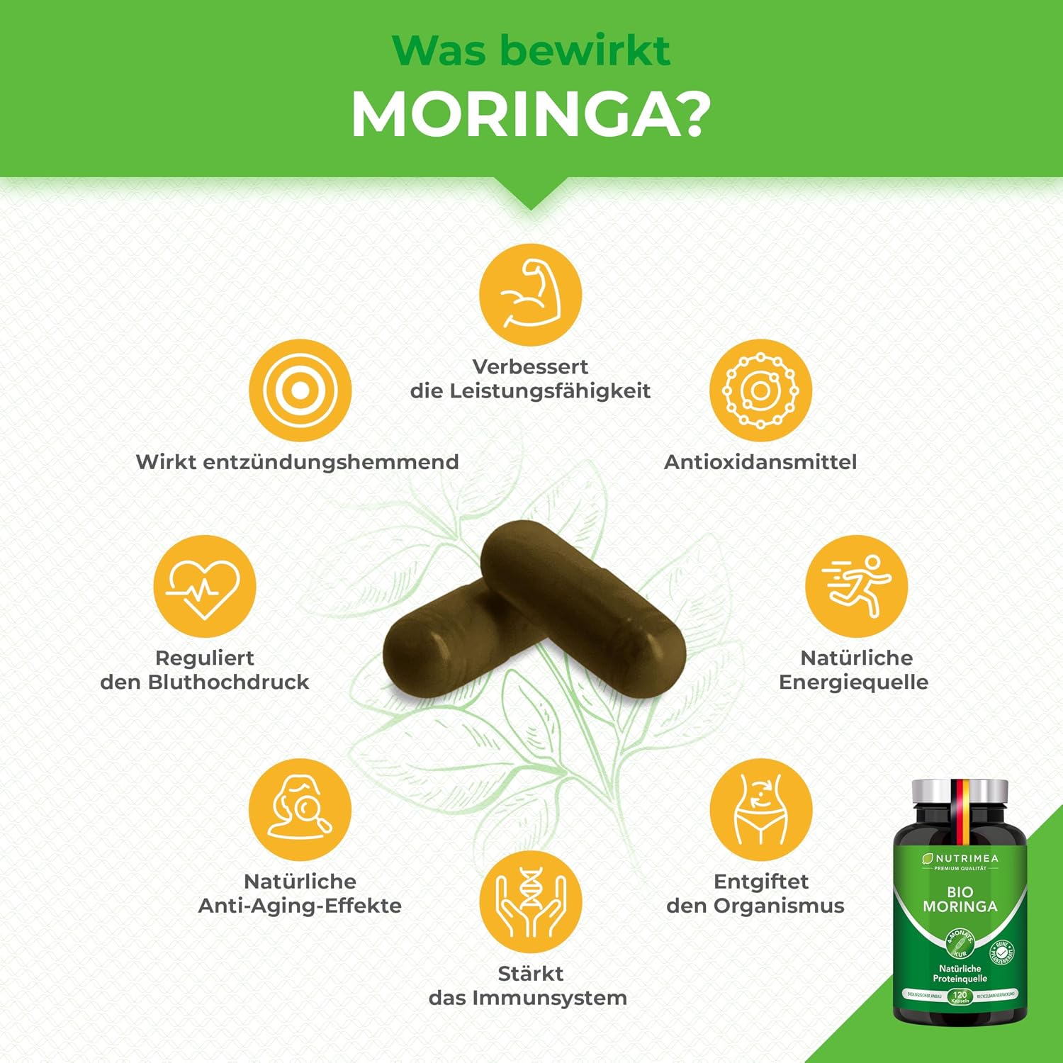Detalle 2 de Moringa Oleifera Bio 120 Kapseln đ±