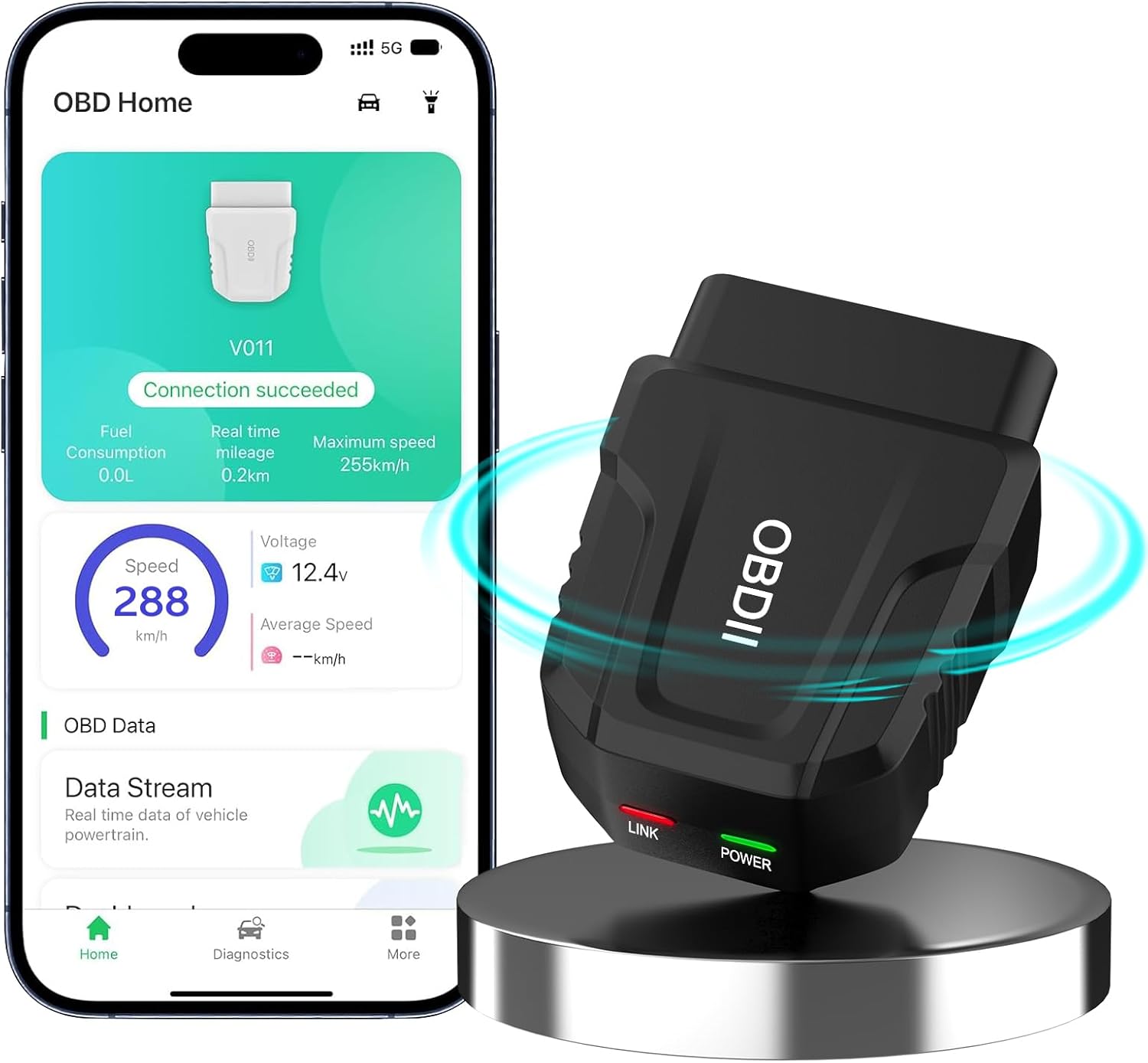 Detalle de OBD2 Diagnosegerät Bluetooth 5.4 – V011 OBD2 Adapter für iOS, Android und Windows