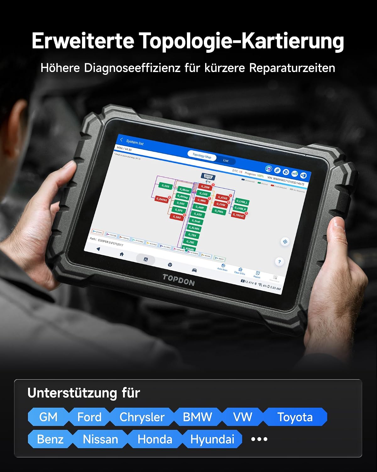 Thumbnail 4 de TOPDON ONE OBD2 Diagnosegerät mit 10,1 Zoll