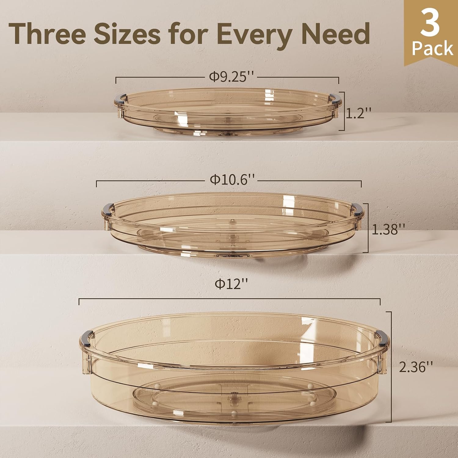 Detalle 2 de LAMU Lazy Susan Organizer, 3 Sizes