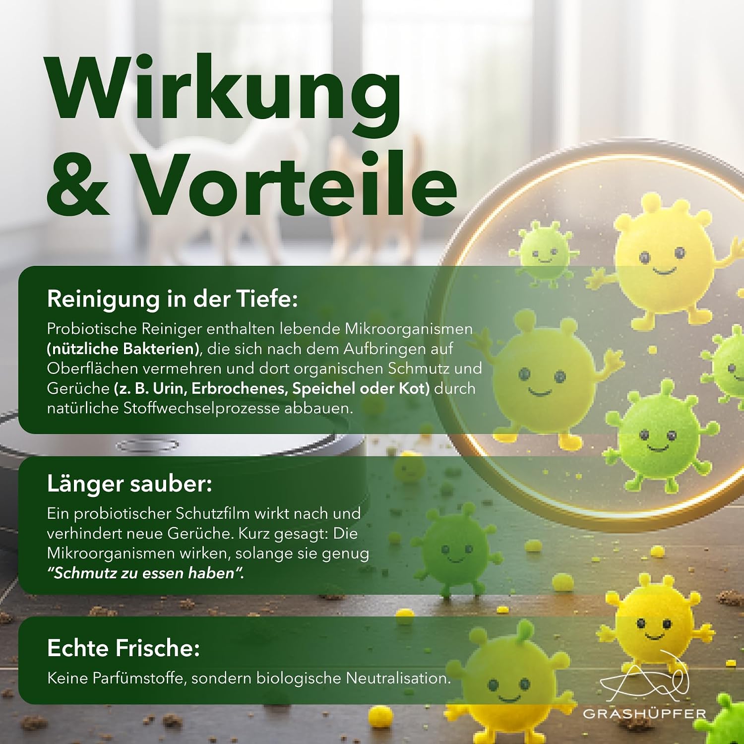Detalle 2 de GRASHÜPFER Probiotischer Wischroboter Reiniger 1000 ml