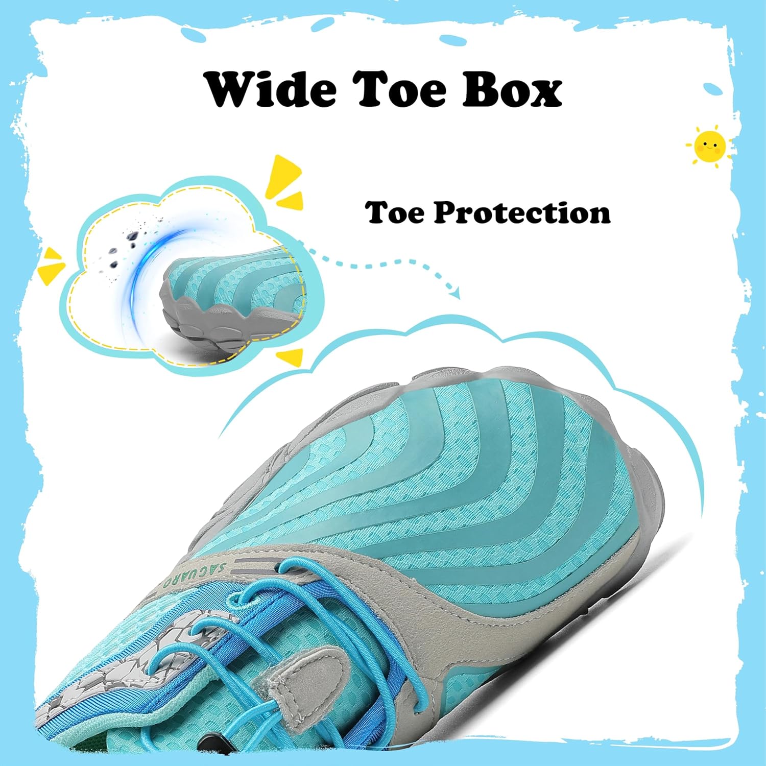 Detalle 2 de SAGUARO Barfußschuhe Kinder Outdoor – Größen 24–36, leicht, flexibel und rutschfest