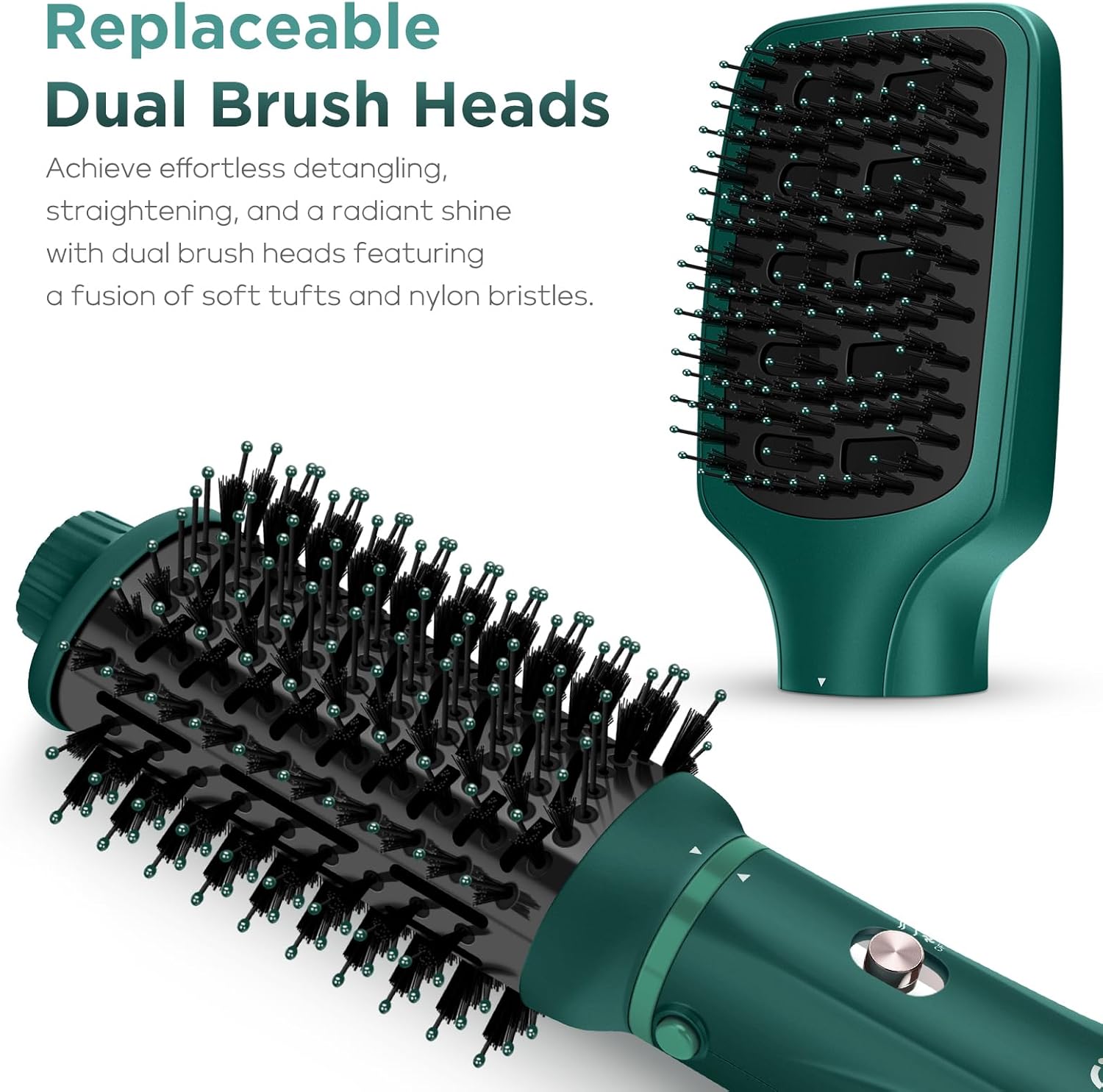 Thumbnail 6 de IG INGLAM 4-in-1 Detachable Hair Dryer Brush with Oval Titanium Barrel (Dark Green)