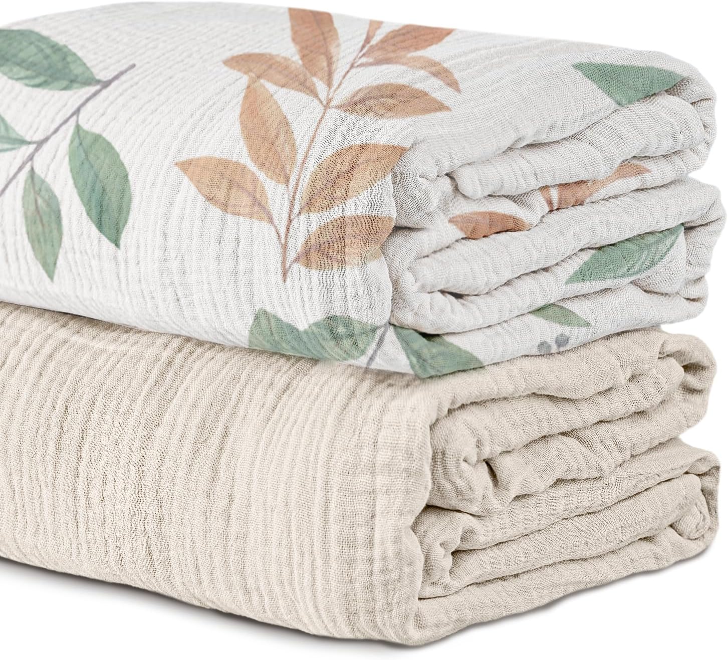 Thumbnail 2 de Spannbettlaken Kinderwagen (2er-Set) aus 100% Musselin-Baumwolle – Bezug für Moseskorb & Stubenwagen, 83 x 43 cm, zweifarbig