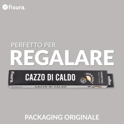 Thumbnail 6 de Fisura Ventaglio pieghevole originale con frase divertente – legno e tessuto nero, 42,5 x 23 cm