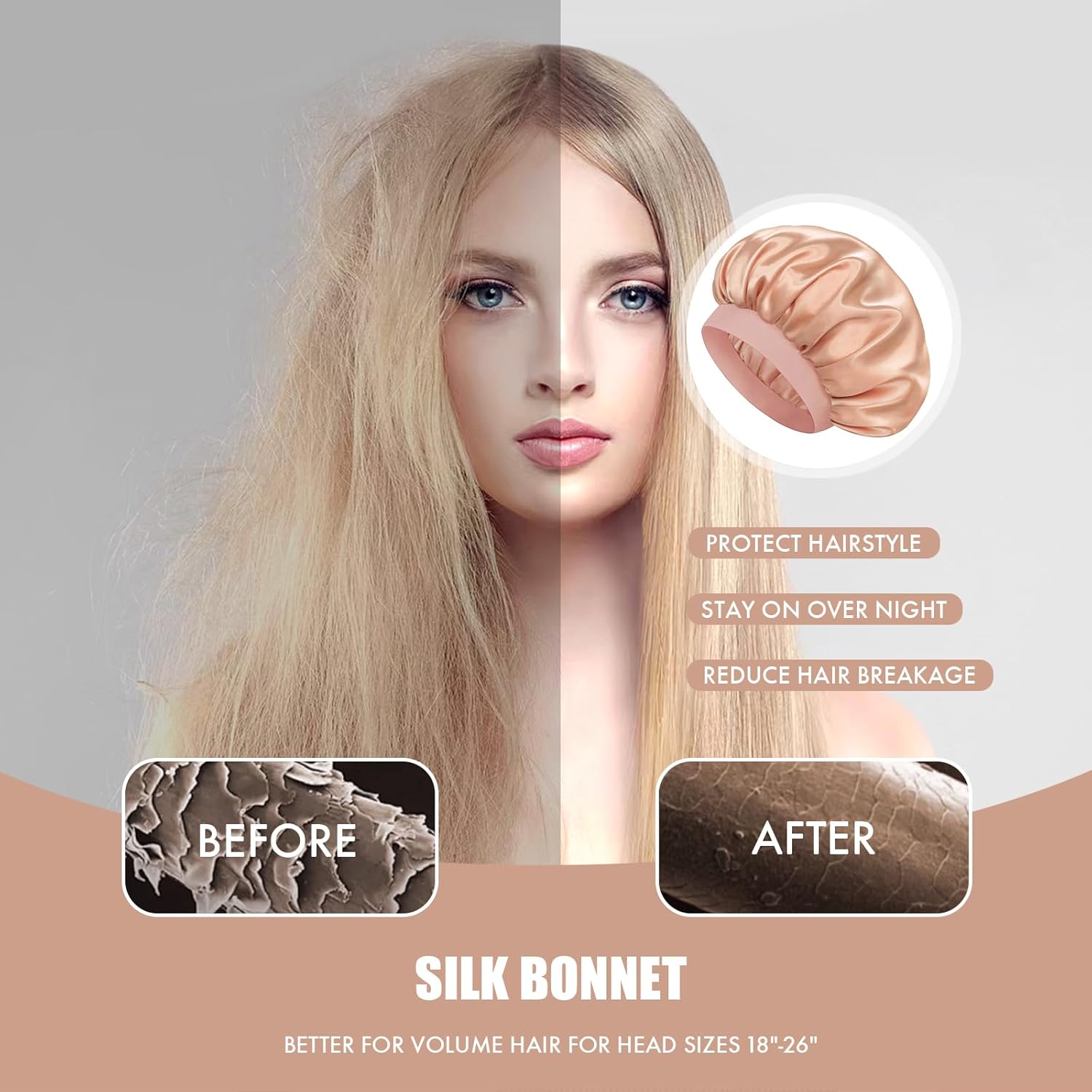 Thumbnail 4 de Doitory Satin Silk Bonnet for Sleeping — Double-Layer Silk Sleep Cap