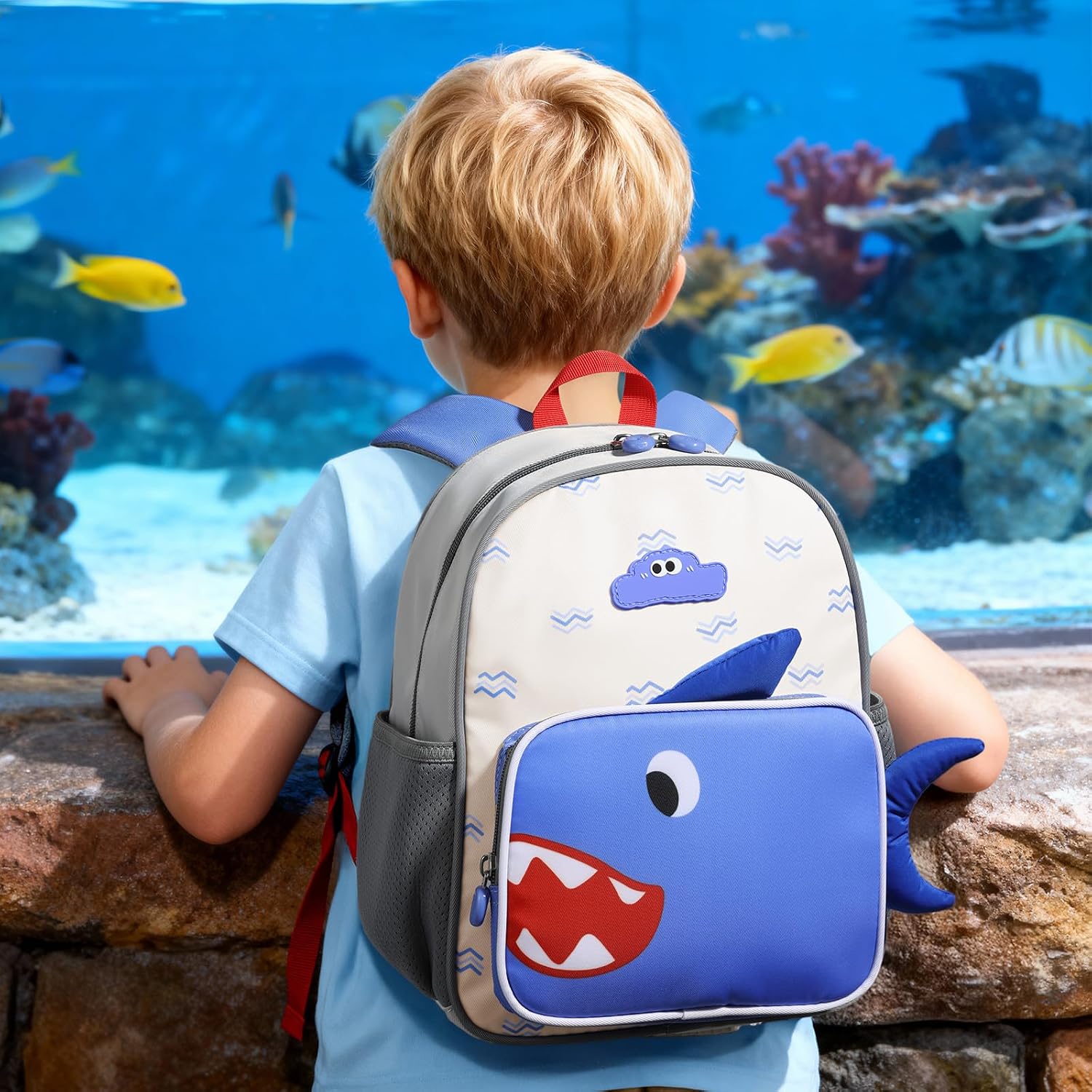 Thumbnail 4 de GAGAKU Kinderrucksack Hai – Spritzwassergeschützt, verstellbar, 11,2 L, Reflektoren, 25x15x30 cm
