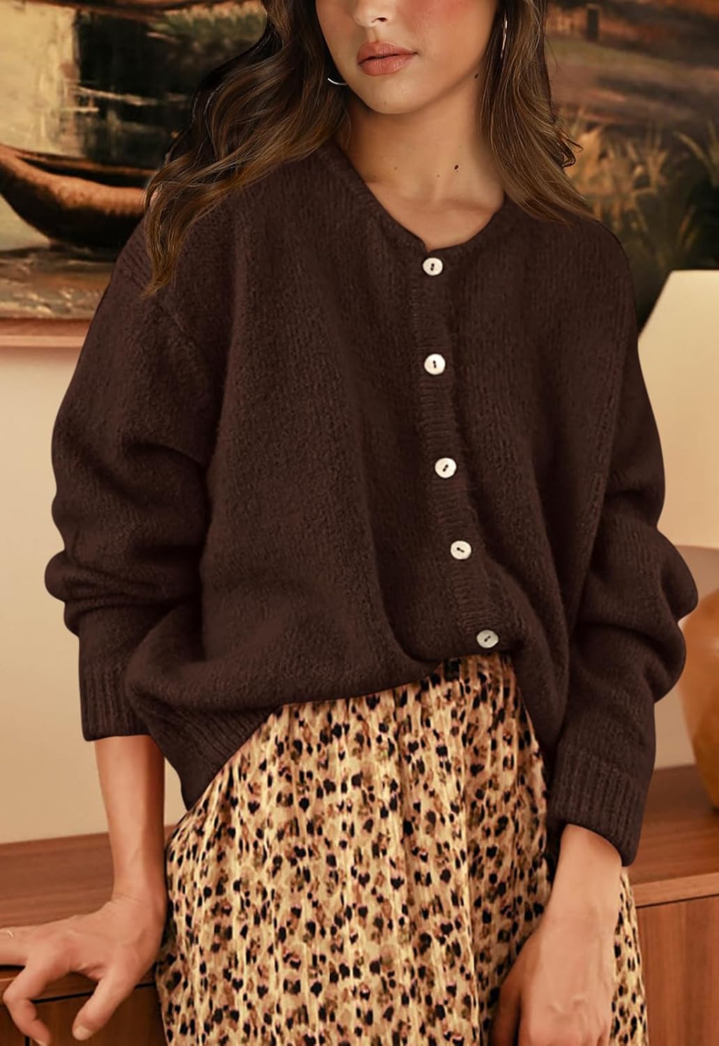 Thumbnail 6 de PRETTYGARDEN Chunky Open Front Cardigan 2026