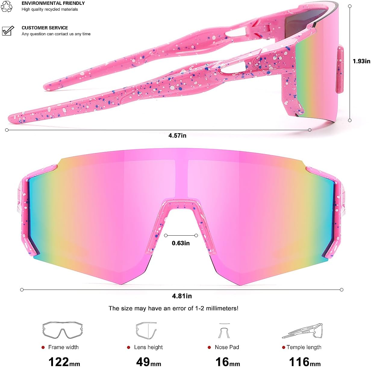 Thumbnail 1 de SEKKAF Kids Sunglasses: UV400 Wrap-Around Baseball Shades for Sports-Ready Youth