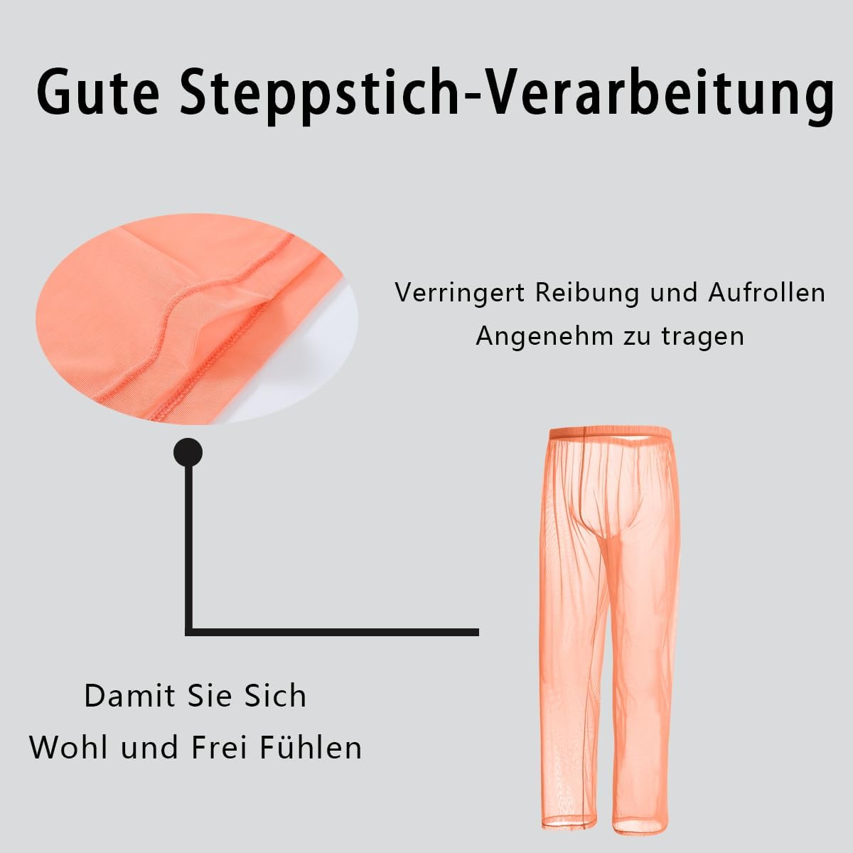 Detalle de YAHWULAI Herren Schlafanzughosen – Leichtes, hautfreundliches Nylon-Elastan-Gemisch