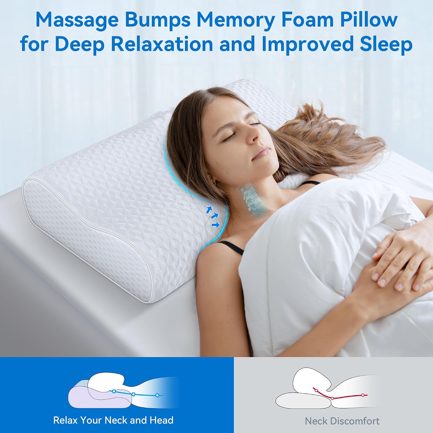 Thumbnail 4 de zibroges MH-JXZ004 Adjustable Memory Foam Cervical Pillow, Queen Size